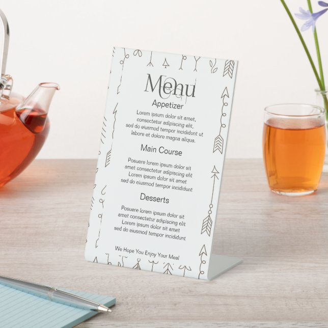 Easy to Design Your Own Custom Personalised Menu Pedestal Sign (In SItu)