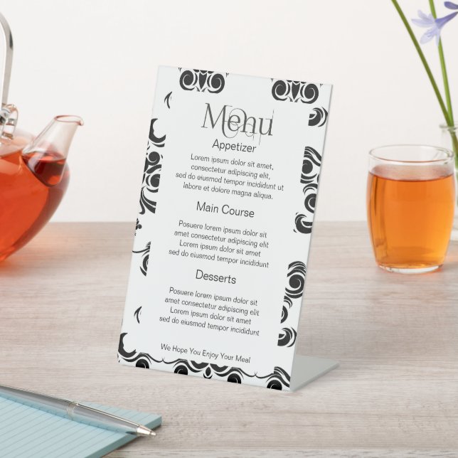 Easy to Design Your Own Custom Personalised Menu Pedestal Sign (In SItu)