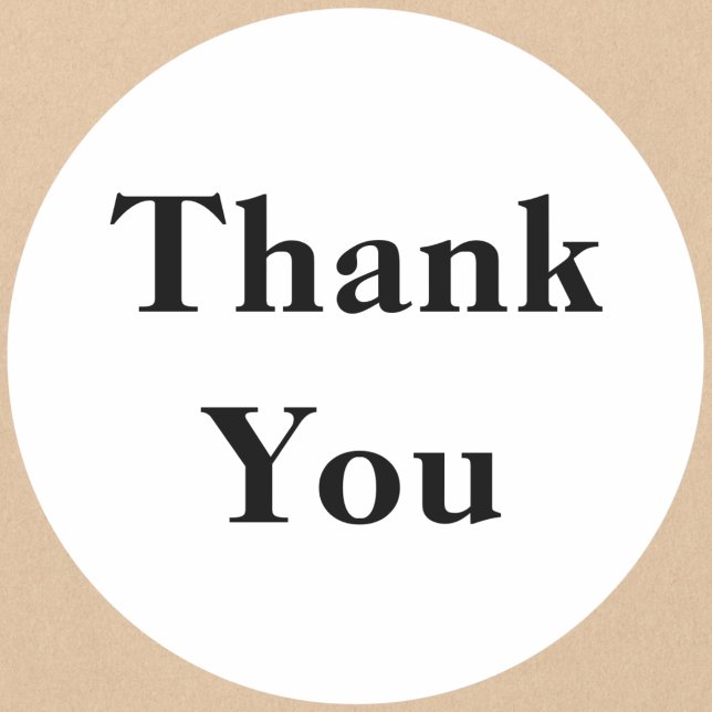 Easy To Read Minimal Thank You Classic Round Sticker (Creator Uploaded)