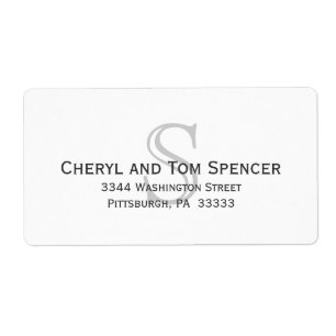 Easy To Read Monogram Return Address Label