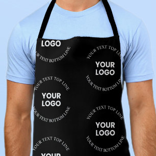 Easy to Replace Logo & Editable Text Pattern Apron