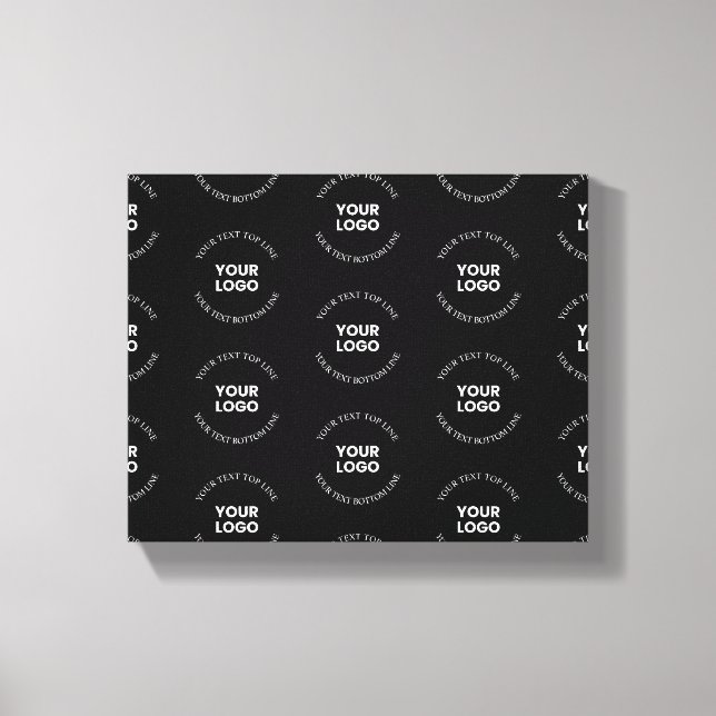 Easy to Replace Logo & Editable Text Pattern Canvas Print (Front)
