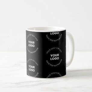 Easy to Replace Logo & Editable Text Pattern Coffee Mug