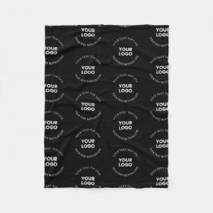 Easy to Replace Logo & Editable Text Pattern Fleece Blanket