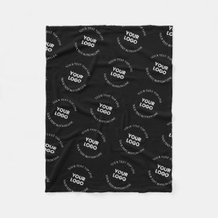 Easy to Replace Logo & Editable Text Pattern Fleece Blanket