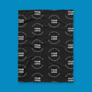 Easy to Replace Logo & Editable Text Pattern Fleece Blanket