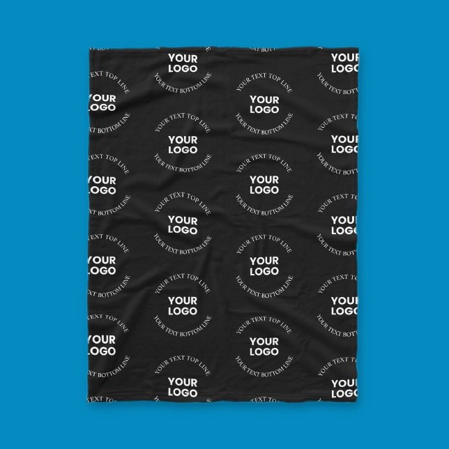 Easy to Replace Logo & Editable Text Pattern Fleece Blanket (Creator Uploaded)