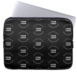 Easy to Replace Logo & Editable Text Pattern Laptop Sleeve