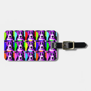 Easy to Spot Colourful Pit Bull Graphic Luggage Tag