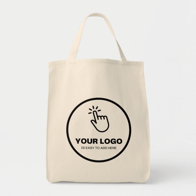 Easy Upload Logo Custom Business Low Minimums Tote Bag (Front)
