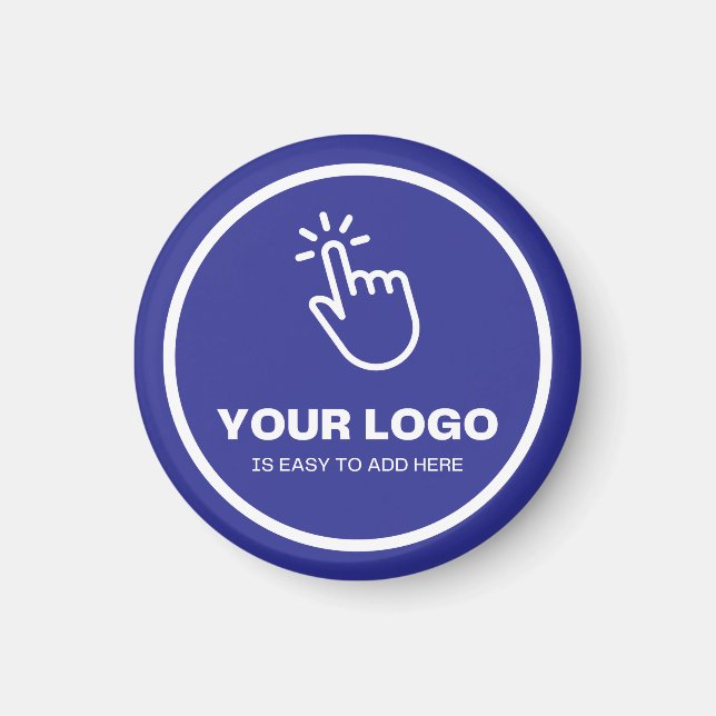 Easy Upload Your Logo Custom Low Minimums Blue Magnet (Front)