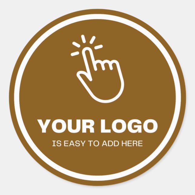 Easy Upload Your Logo Custom Low Minimums Brown Classic Round Sticker (Front)