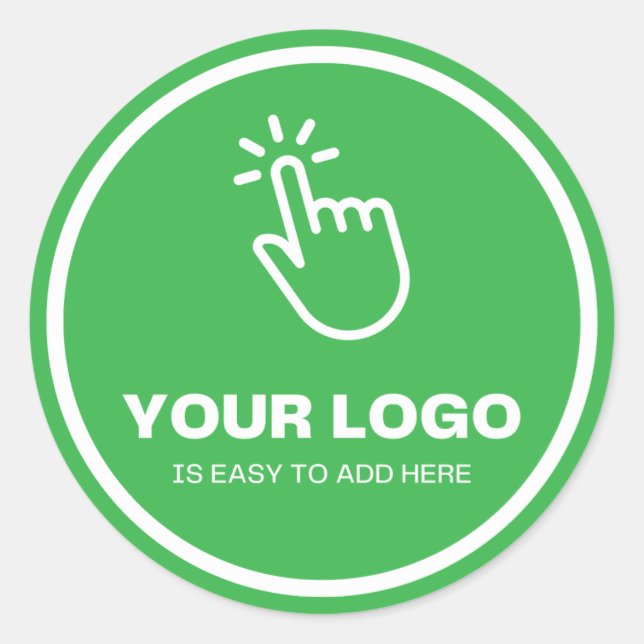 Easy Upload Your Logo Custom Low Minimums Green Classic Round Sticker (Front)