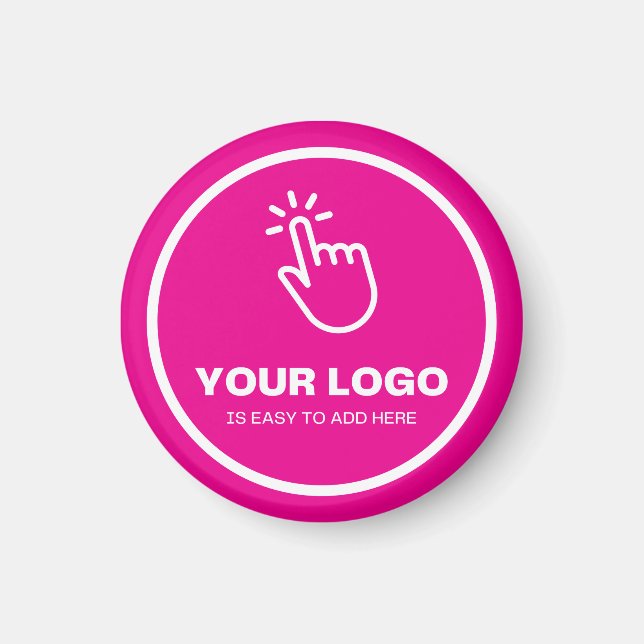 Easy Upload Your Logo Custom Low Minimums Pink Magnet (Front)