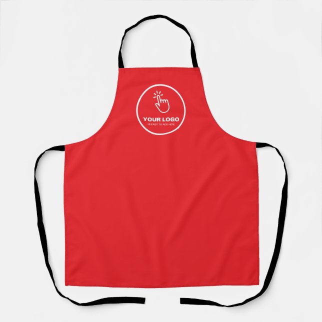 Easy Upload Your Logo Custom Low Minimums Red Apron (Front)