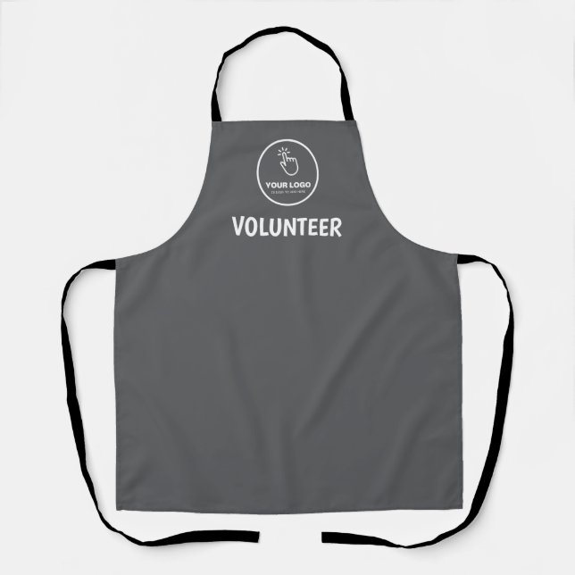 Easy Upload Your Logo Custom Volunteer Grey Apron (Front)