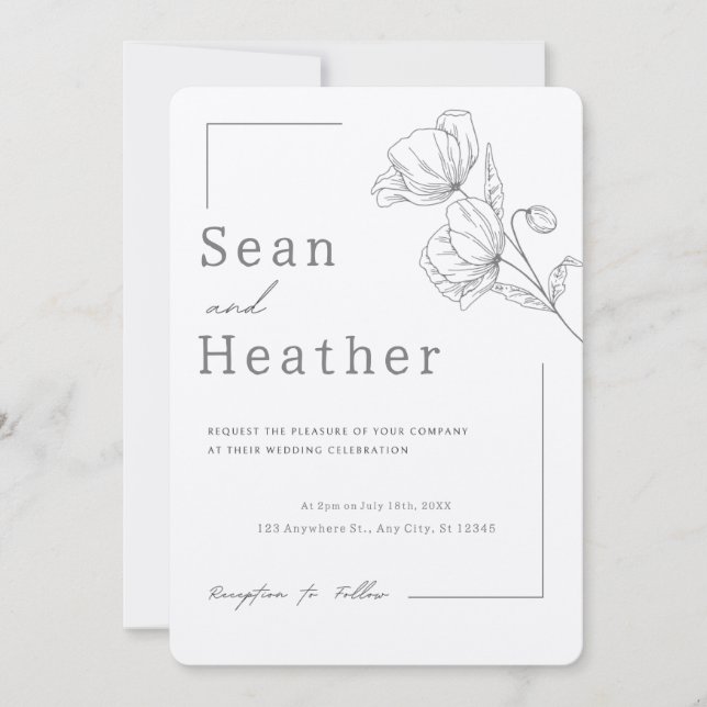 EASY! Wedding Invitation - Add Your Own Details  (Front)