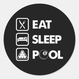 Eat 8 ball classic round sticker