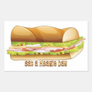 Eat a Hoagie Day, submarine sandwich Rectangular Sticker