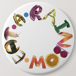 Eat a Rainbow - Healthy fruits and veggies 6 Cm Round Badge