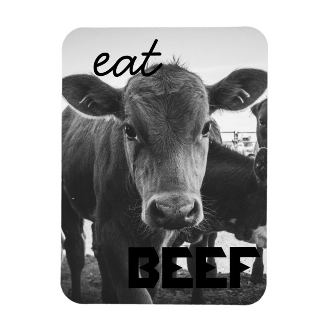 "Eat Beef" Calf Magnet (Vertical)