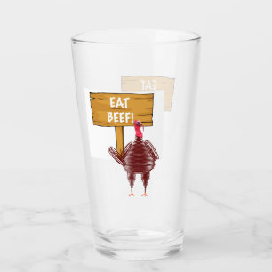 Eat Beef Glass Cup