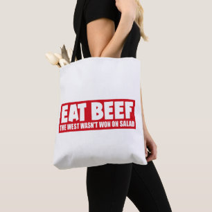 Eat Beef The West Wasn't Won On Salad - Meat Lover Tote Bag