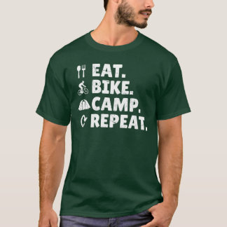 Eat Bike Camp Repeat Gravel Bike Bikepacking T-Shirt