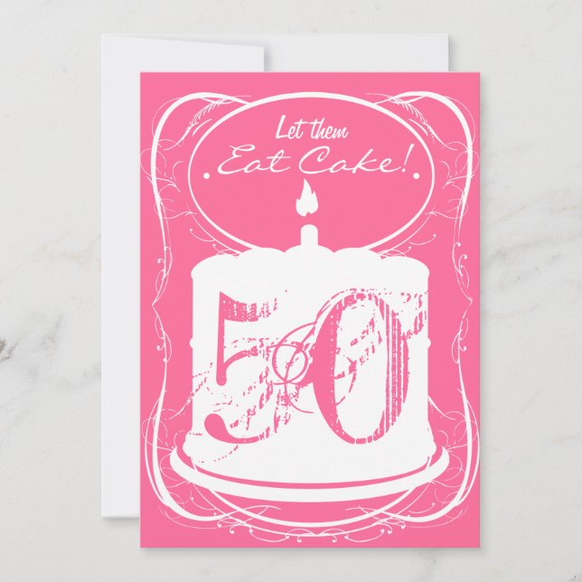 Eat Cake Drink Margaritas 50th Birthday Invitation (Front)