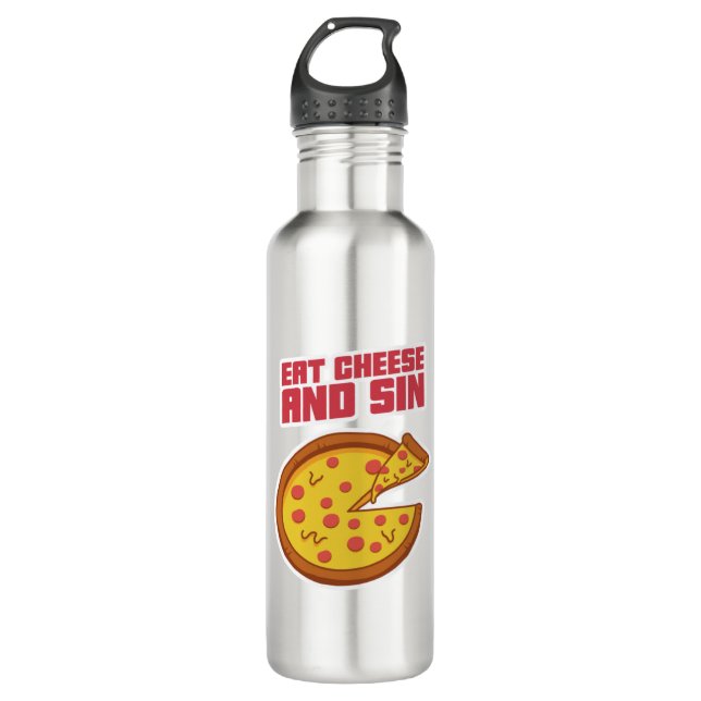 Eat Cheese And Sin 710 Ml Water Bottle (Front)