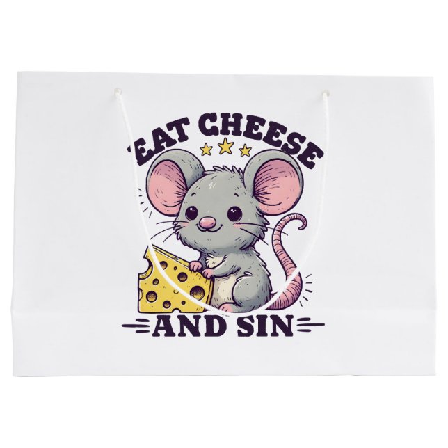Eat Cheese And Sin Large Gift Bag (Back)
