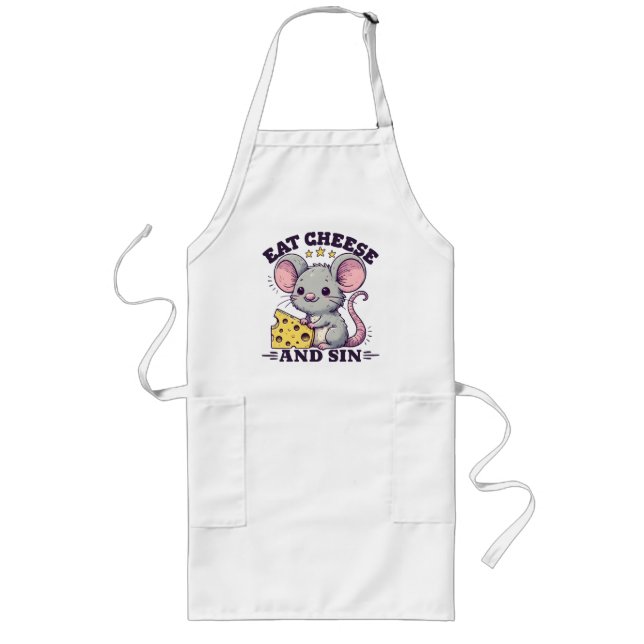 Eat Cheese And Sin Long Apron (Front)