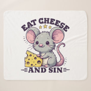 Eat Cheese And Sin Sherpa Blanket