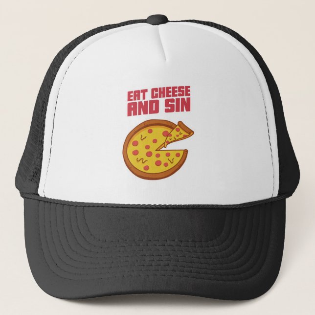 Eat Cheese And Sin Trucker Hat (Front)