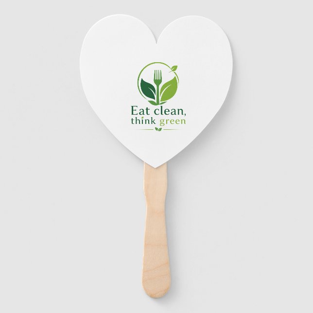 Eat clean, think green hand fan (Front)