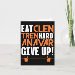 Eat Clean Tren Hard Gym Bodybuilding Fitness Worko Card