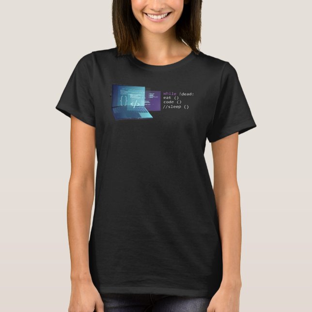 Eat Code Sleep Repeat Computer Science Python Prog T-Shirt (Front)