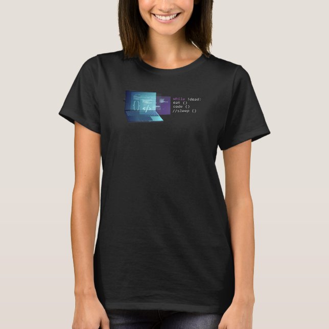 Eat Code Sleep Repeat Computer Science Python Prog T-Shirt (Front)