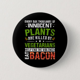 Eat Con Anti Vegan Bbq Breakfast Food 6 Cm Round Badge
