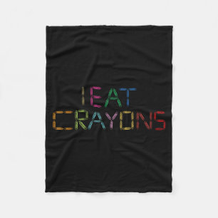 Eat Crayons Funny Sarcastic Humour Statement Desig Fleece Blanket