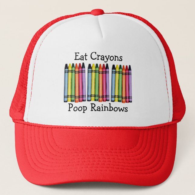 Eat Crayons Poop Rainbows Hat (Front)