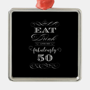 Eat Drink and be Fabulously Fifty Birthday Party Metal Tree Decoration