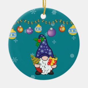 Eat Drink and Be Gnomie Ceramic Ornament