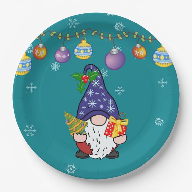 Eat Drink and Be Gnomie Paper Plate (Front)