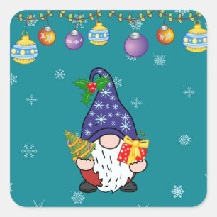Eat Drink and Be Gnomie Square Sticker