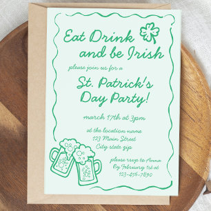 Eat Drink and Be Irish Party Invitation