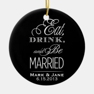 Eat Drink and Be Married Ceramic Tree Decoration