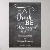 Eat drink and be married chalkboard wedding
