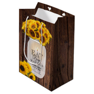 Eat, Drink and be Married - Country Sunflowers Medium Gift Bag