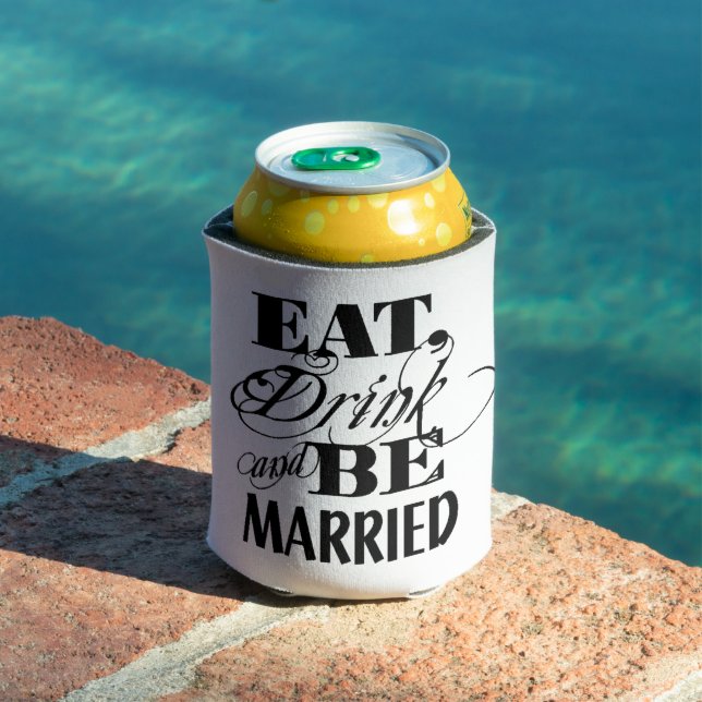 Eat Drink and Be Married DIY Colour Wedding Favour Can Cooler (In Situ Pool)